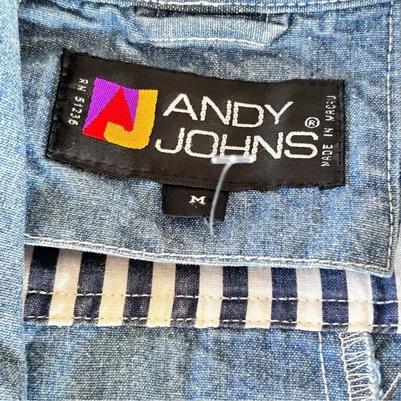 ANDY JOHNS VTG 80/90s Oversized Denim Mid-length Duster Size M - Picture 6 of 10